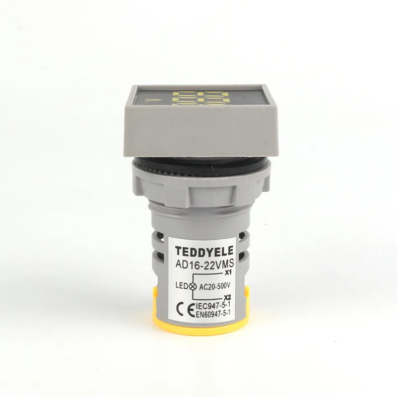 Voltage Meters - Square Yellow