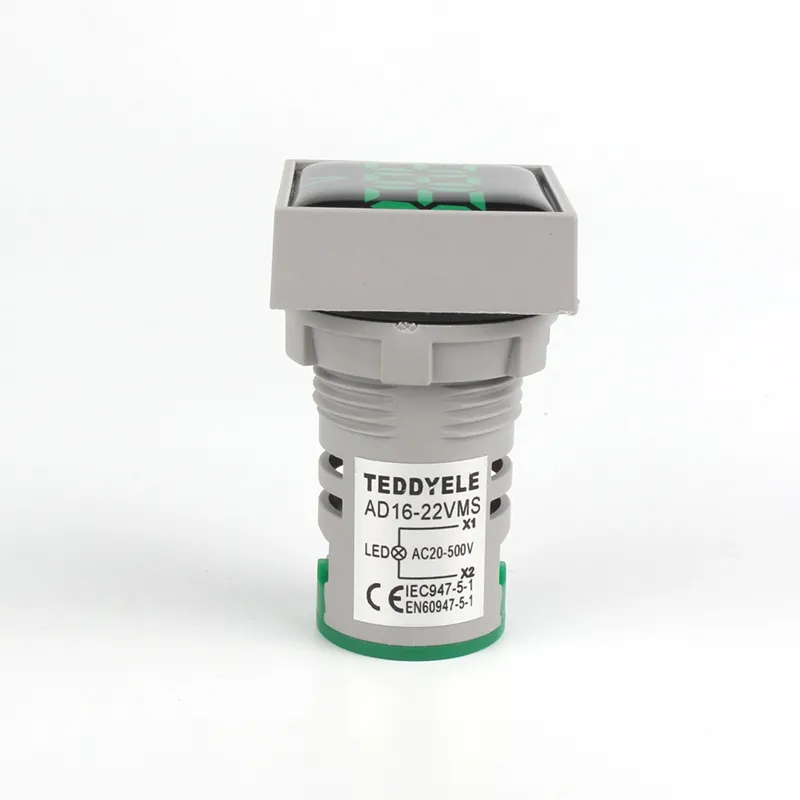 Voltmeter - Square - Crystal Screen Green