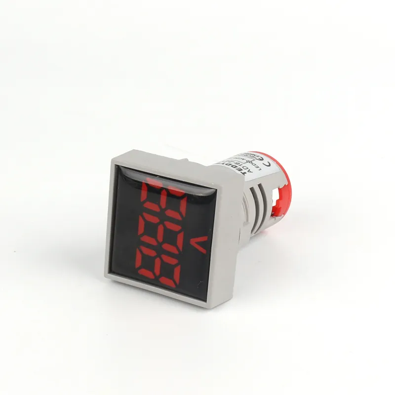 Voltmeter - Square - Crystal Screen Red